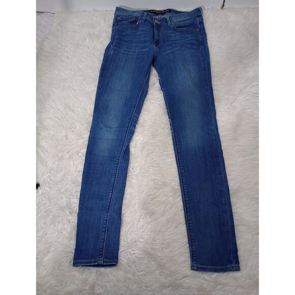 Express Women's Size 6R Stretch Legging Mid Rise Light Wash Blue Jeans - Picture 2 of 11